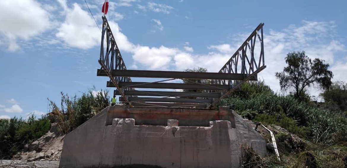 Inician el lanzamiento del puente bailey en Montalvo